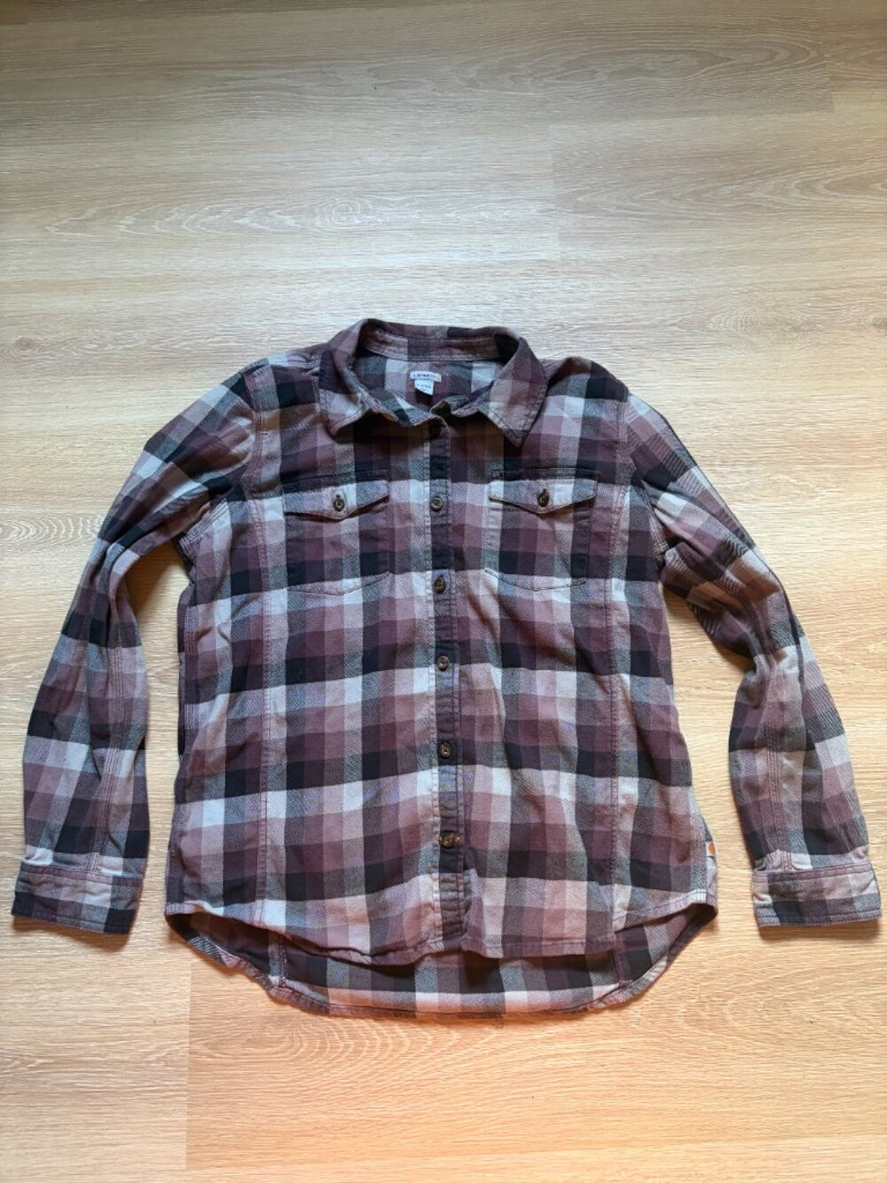 Men's Plaid Carhartt Long Sleeve Button Down Size Large